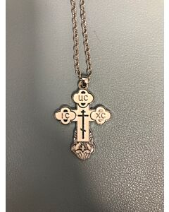 Enameled Silver and White Cross