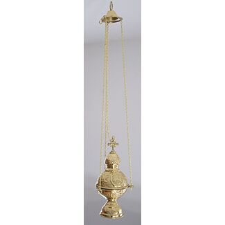Lacquered brass censer without bells