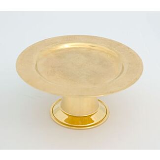 Small Gold-Plated Engraved Diskos (Paten) Nativity Scene
