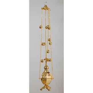 Gold-Plated Hexagonal Censer with Bells