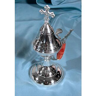Nickel Censer with wooden handle