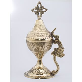 Engraved brass censer