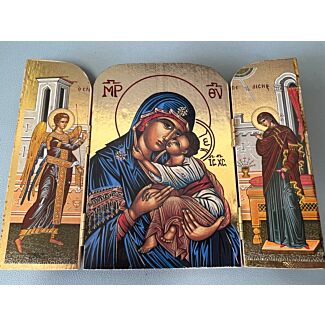Gold Foil Triptych - Theotokos
