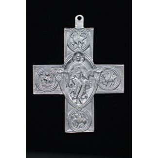 Bronze silver-plated early English pectoral Cross