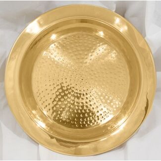 Large lacquered brass hammered bowl