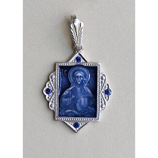 Sterling silver pendant (Savior Pantocrator) w/enamel 