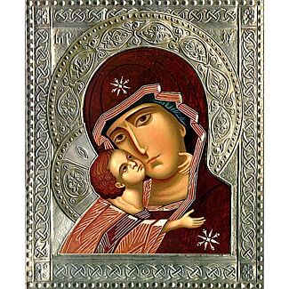 “Vladimir” Icon of the Mother of God with riza