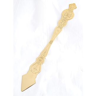 Lacquered brass engraved spear
