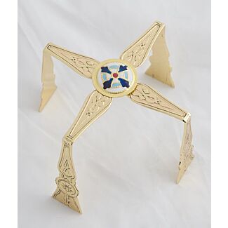 Lacquered brass engraved Asterisk (Star) with enameled pivot