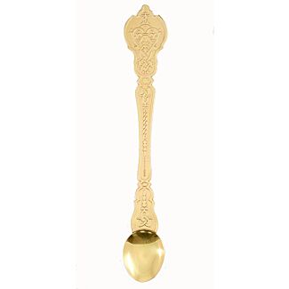 Lacquered brass Russian Communion spoon