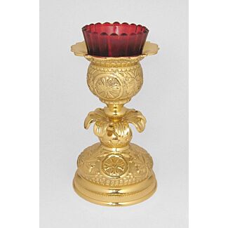 Short lacquered brass Holy Table lamp