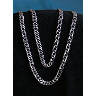 Faux silver double-curb chain