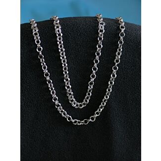 Faux silver double-link cable chain