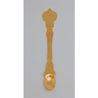 Gold-Plated Embossed Communion Spoon with Small Bowl