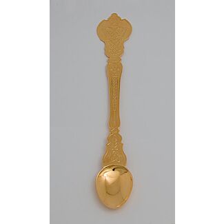 Gold-Plated Embossed Communion Spoon with Large Bowl