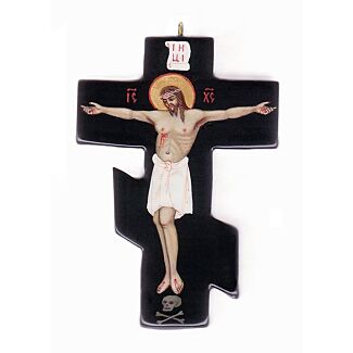 Hand-Painted and Lacquered Crucifix Pendant