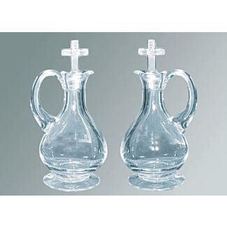 “#542 Plain” Glass Cruets with Stoppers