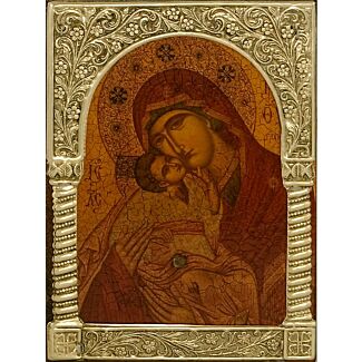 Brass-Framed Icon of the Theotokos