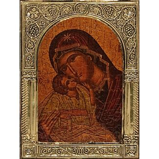 Small brass-framed Icon of the Theotokos