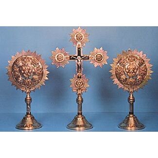 Gold-Plated Processional Cross and Fans