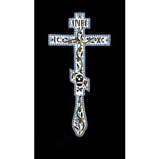 Gold-plated and enameled blessing Cross