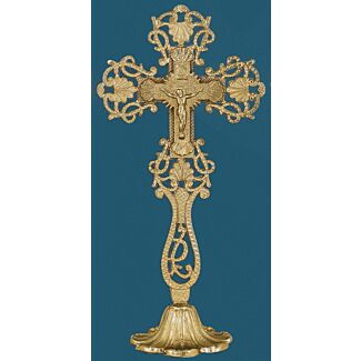 Gold-plated blessing Cross with affixed base