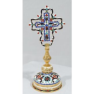 Gold-plated & enamelled blessing Cross