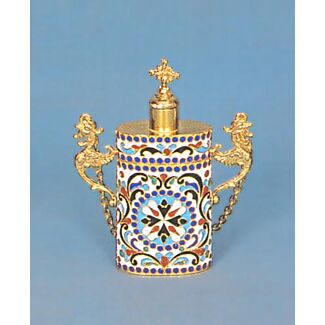 Gold-plated and enameled myrrh container