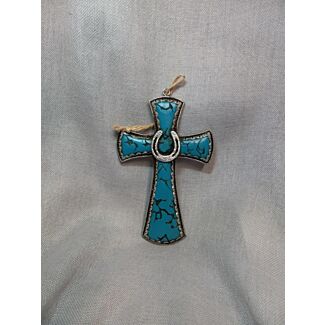 Turquoise Horseshoe Wall Cross