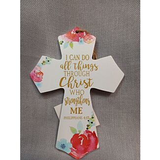 Philippians 4:13 Wood Wall Cross