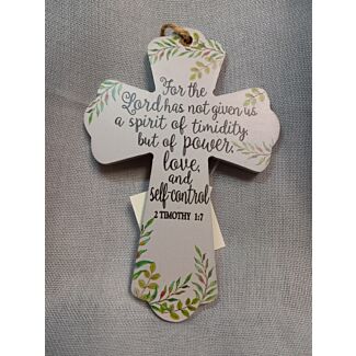 2 Timothy 1:7 Wood Wall Cross