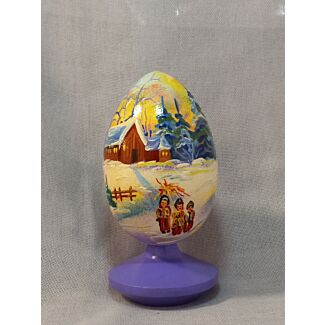 Vertep Ukranian Christmas Celebration Wooden Egg