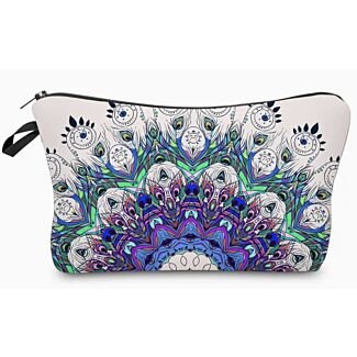 Peacock Feather Print Zipper Bag