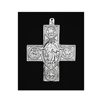 Bronze silver-plated early English pectoral Cross