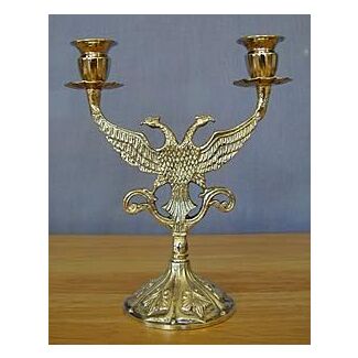 Silver-plated eagle candlestick