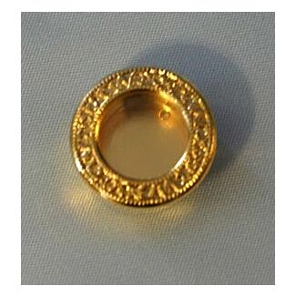 Small round gold-plated reliquary