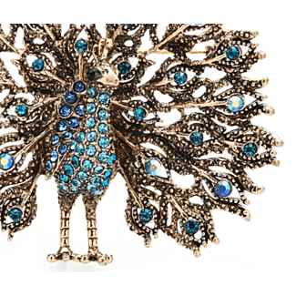 Peacock Brooch - Full Tail