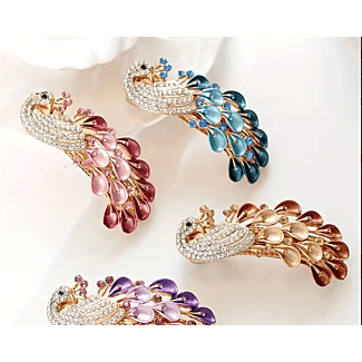 Peacock Barrette - Assorted Colors