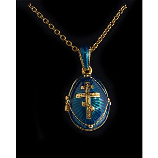 Orthodox Cross Egg Pendant (Turquoise)
