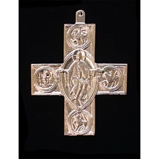 Bronze silver-plated early English pectoral Cross