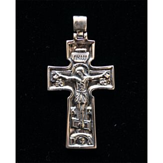 Sterling silver 19th-century Russian pectoral Cross with St. Peter on back