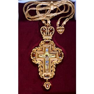 Gold-plated and jeweled Pectoral Cross (to go with Enkólpion)