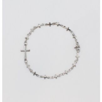 Silver Colored Cross Bracelet (short)