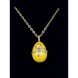 Yellow Bow Egg Pendant