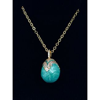 Turquoise Swirl Egg Pendant