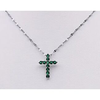 Small Green Rhinestone Cross