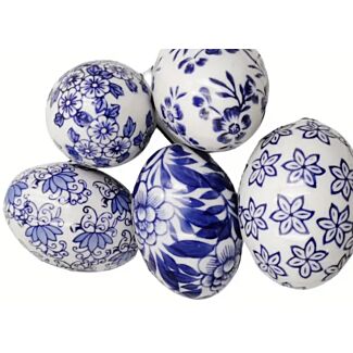 Blue/White Ceramic Eggs