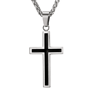 Cross, silver and black