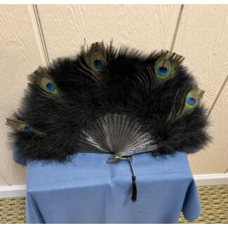 Black Peacock Handheld Fan