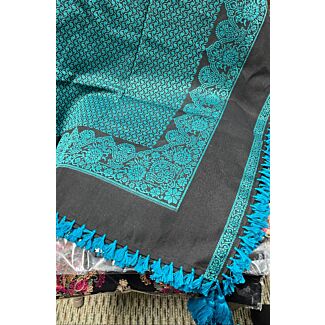 Black and Teal Palestinian Scarf